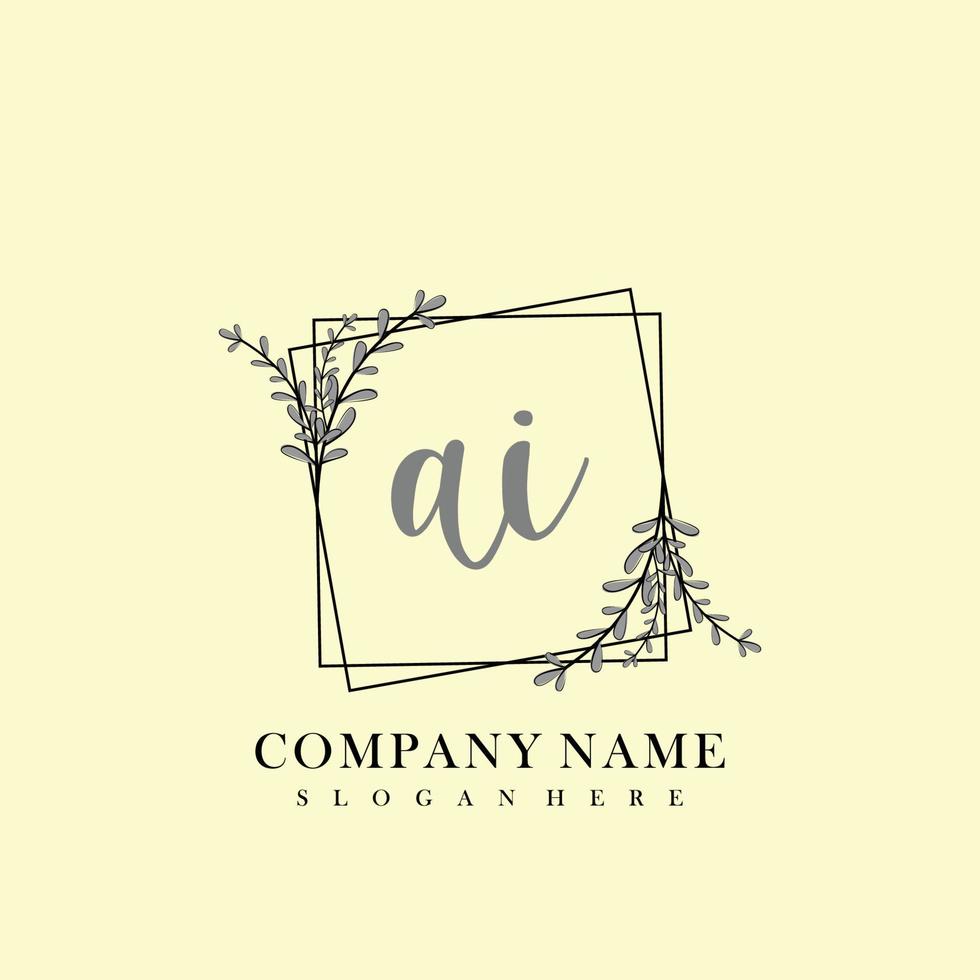 ai inicial belleza floral logo modelo vector