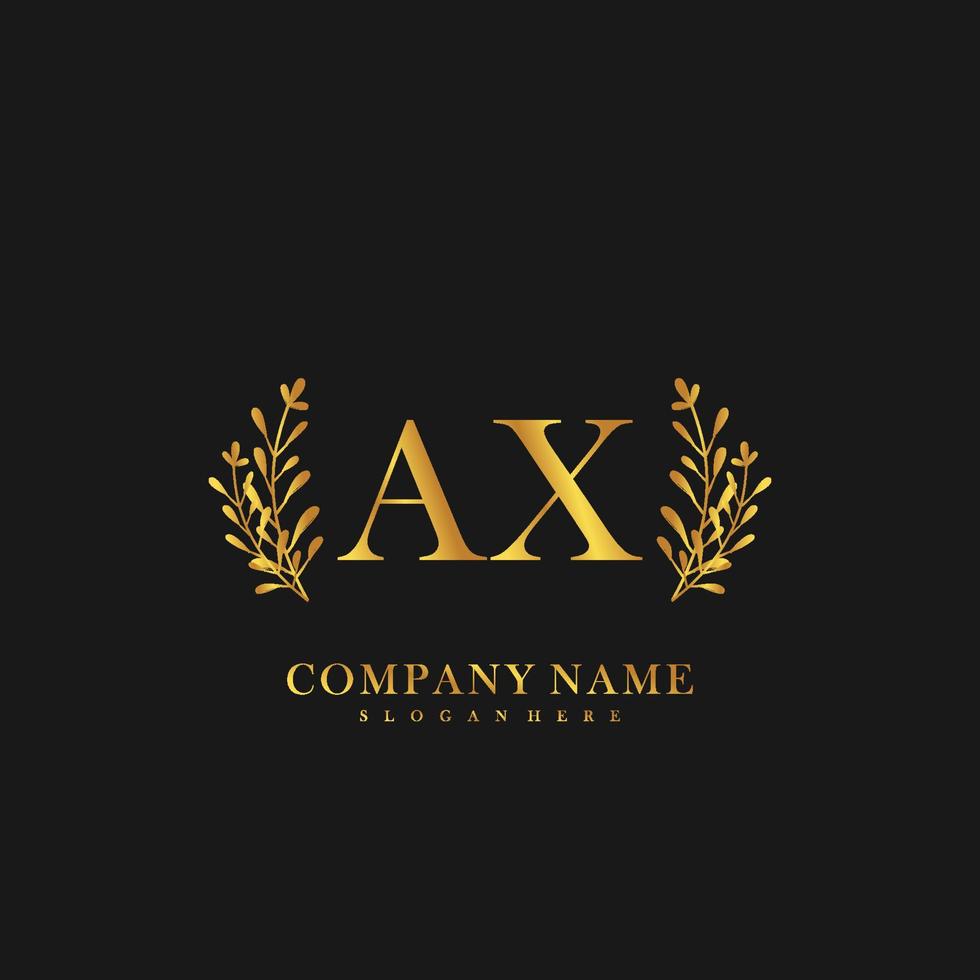 AX Initial beauty floral logo template vector