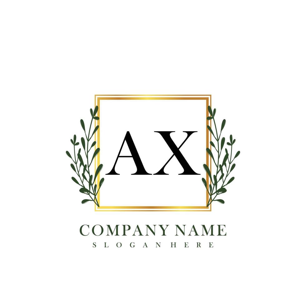 AX Initial beauty floral logo template vector