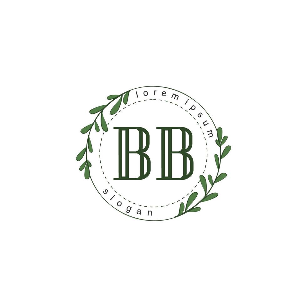 BB Initial beauty floral logo template vector