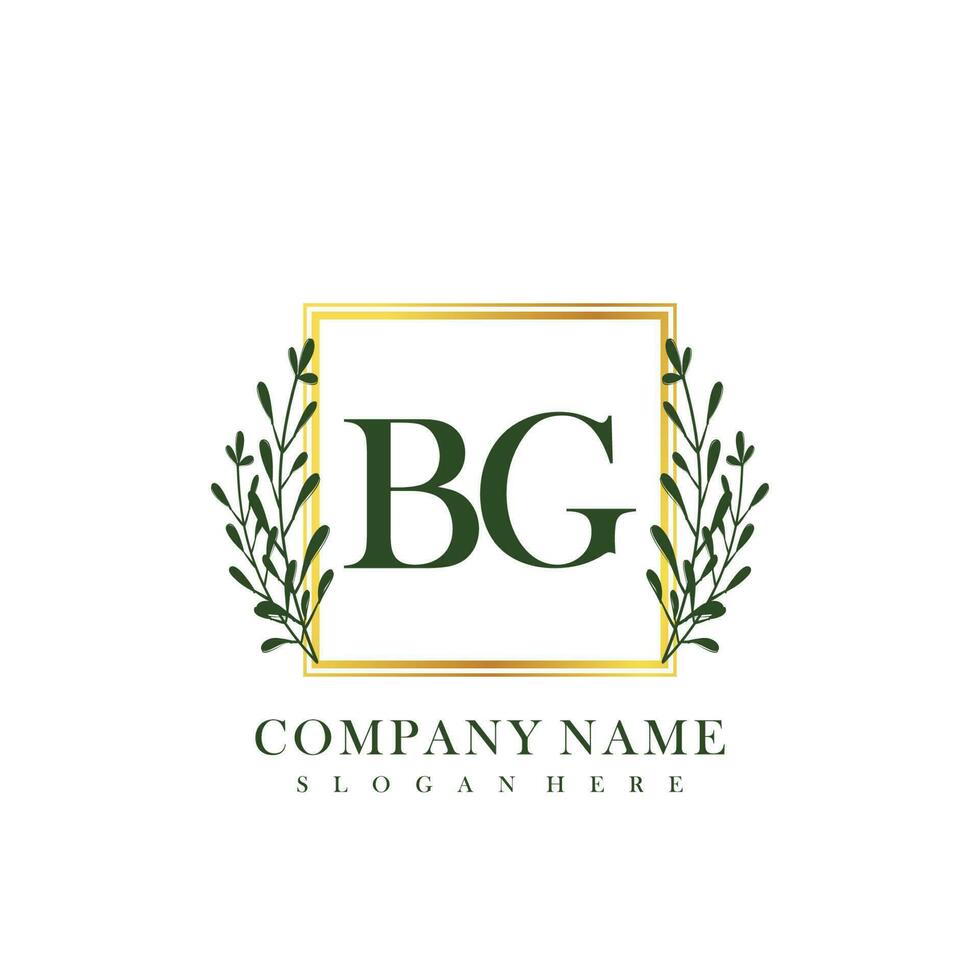 BG Initial beauty floral logo template vector