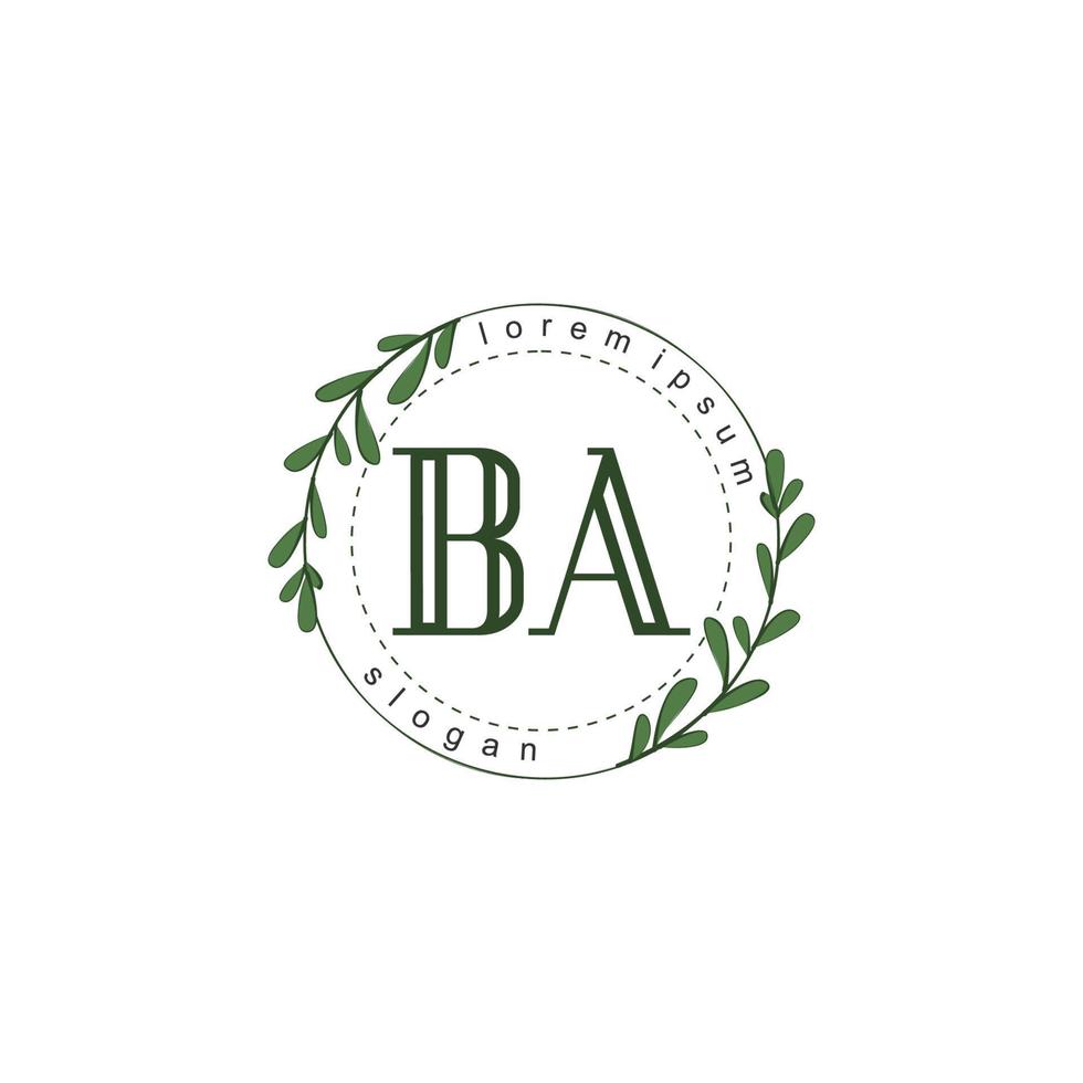 BA Initial beauty floral logo template vector