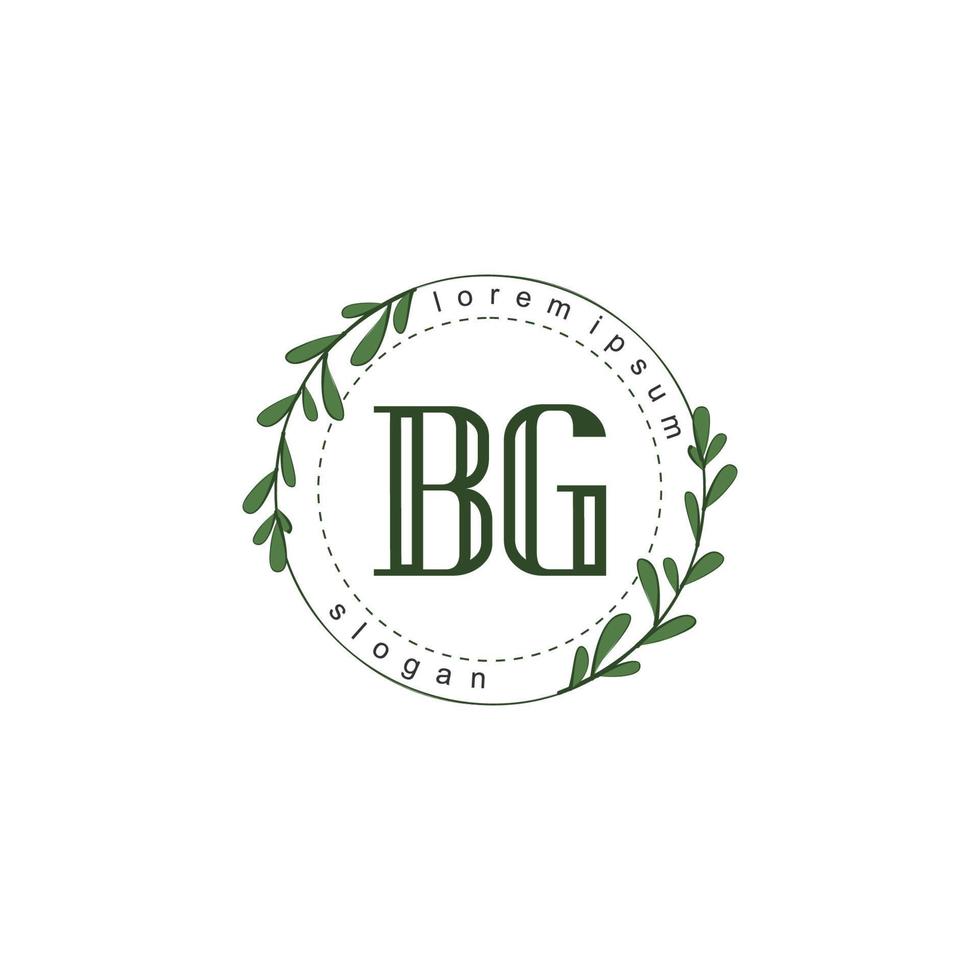 BG Initial beauty floral logo template vector