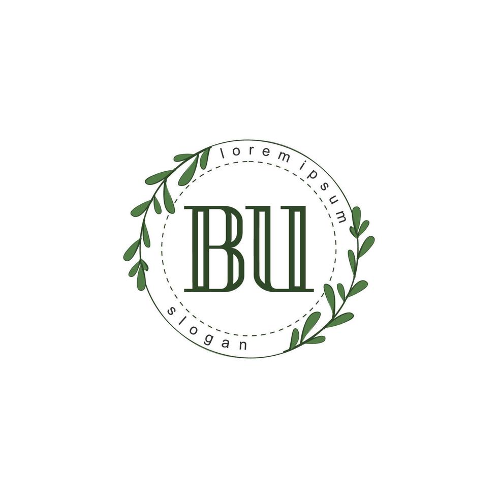 BU Initial beauty floral logo template vector