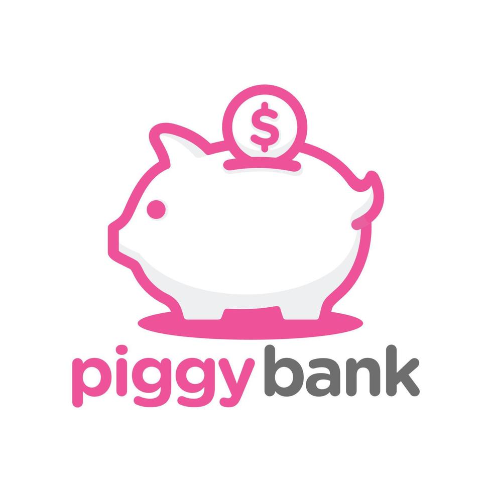 Piggy bank logo design vector