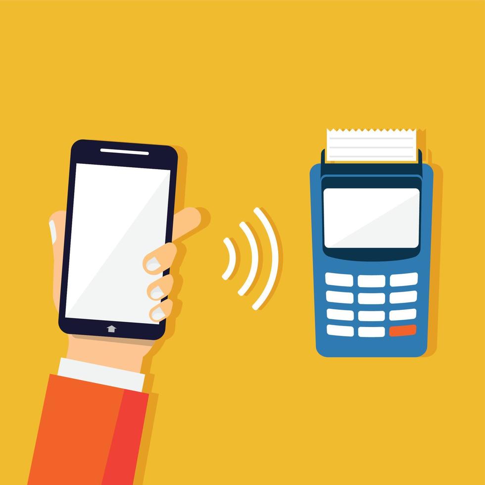 transactions with mobile payments vector