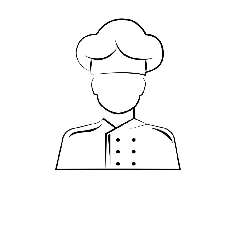 Chef Simple Logo Simple Line Art Symbol,Chef Person Abstract illustration Logo Design Vector. vector
