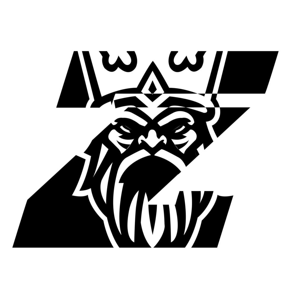 Zeus Thunderbolt Esport gaming mascot logo template Vector. Modern Head Zeus Thunderbolt Logo Vector, Illustration vector