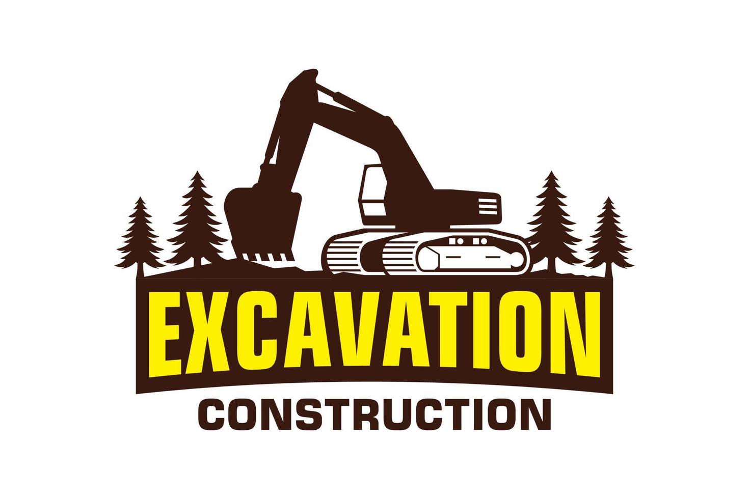 Excavator logo template vector. Heavy equipment logo vector for construction company.