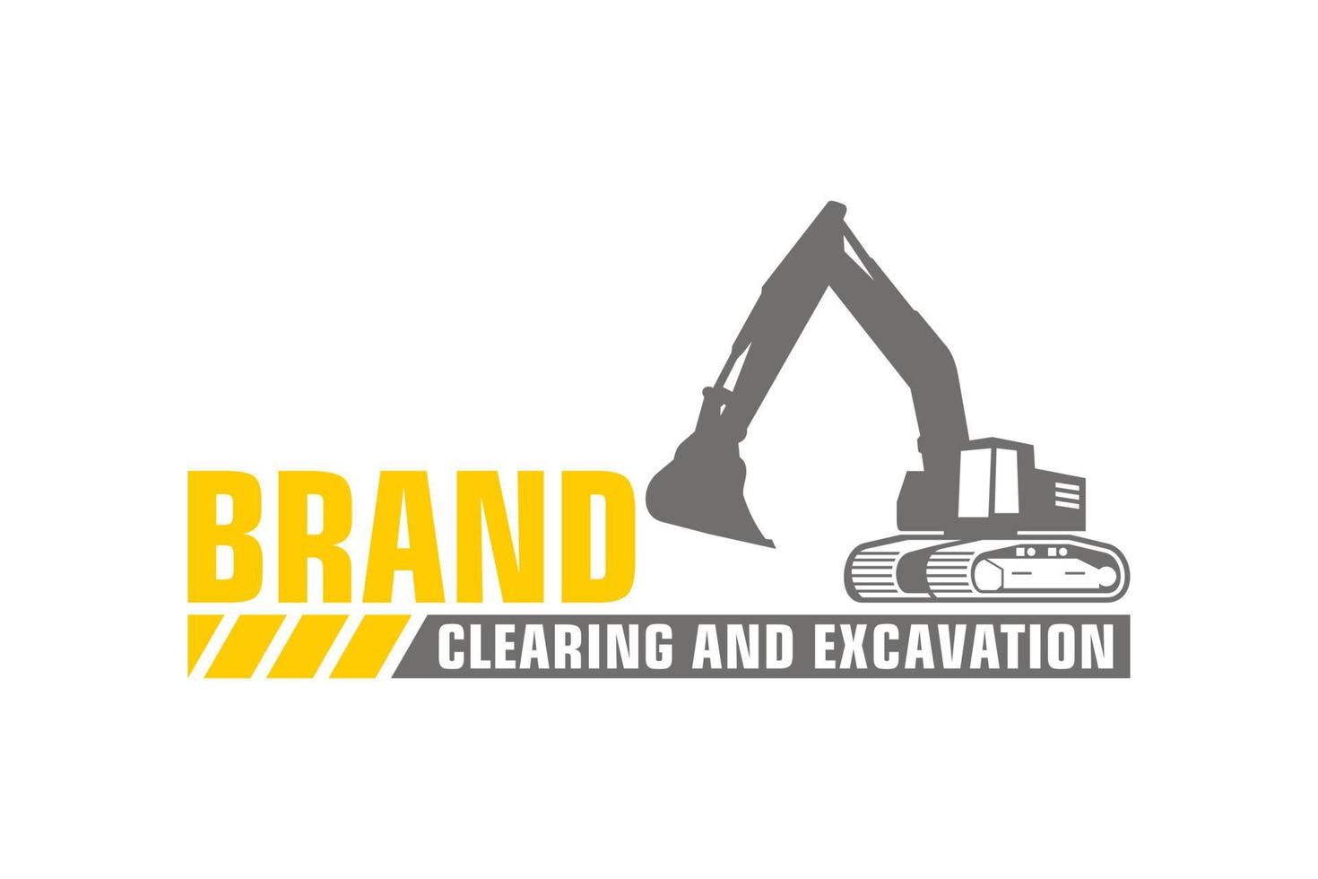 Excavator logo template vector. Heavy equipment logo vector for construction company.