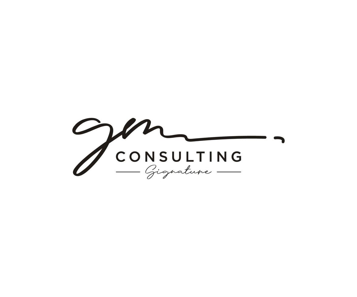 Initial GM signature logo collection template vector. Hand drawn Calligraphy lettering Vector illustration.