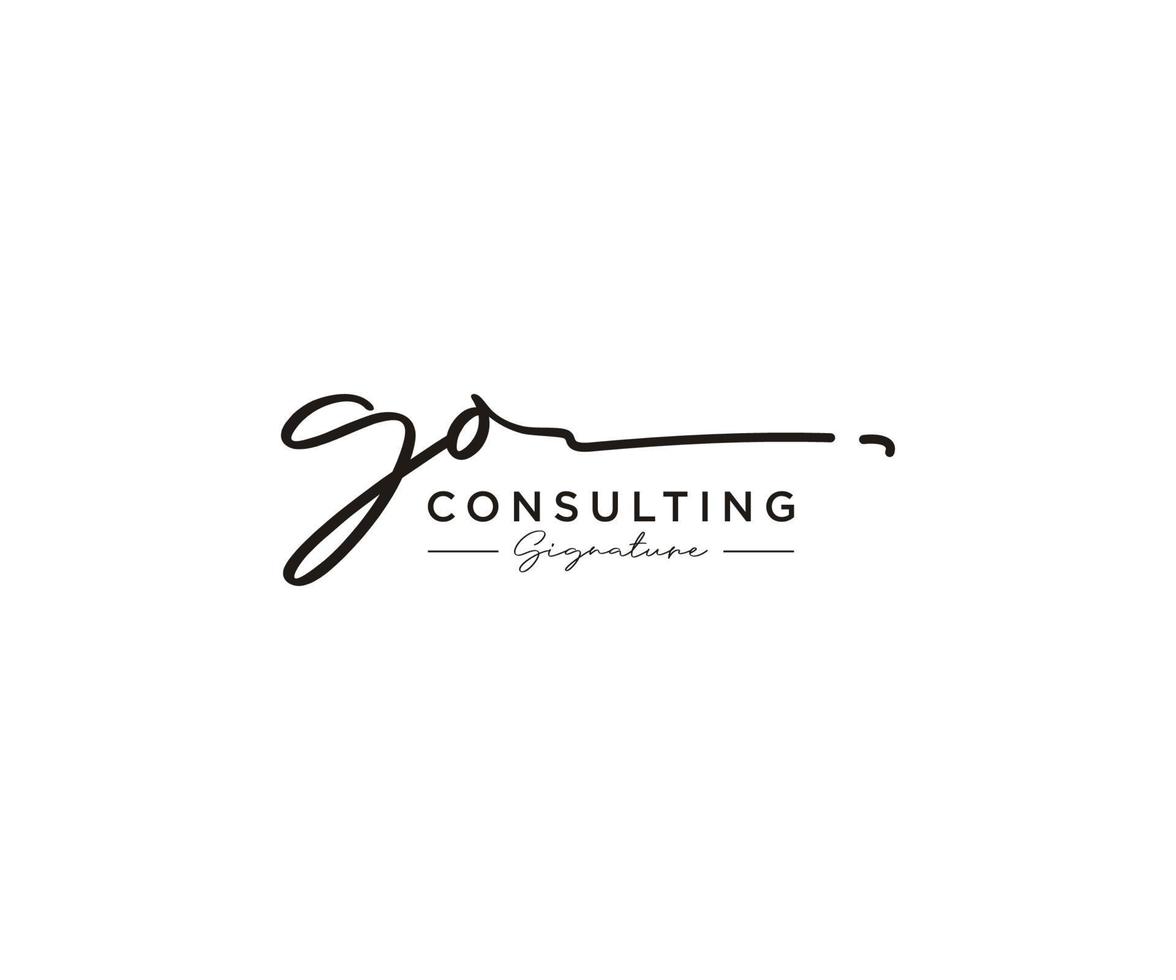 Initial GO signature logo collection template vector. Hand drawn Calligraphy lettering Vector illustration.