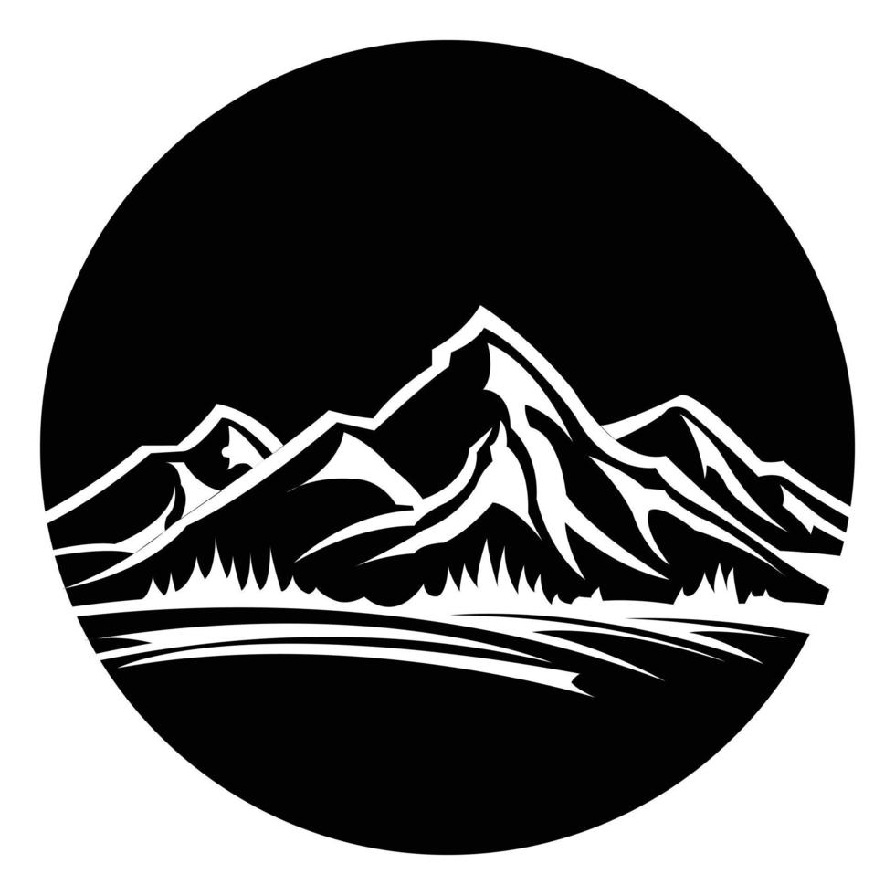 Templat desain logo gunung hitam,Gunung Logo Template. Vektor Ilustrator. vector