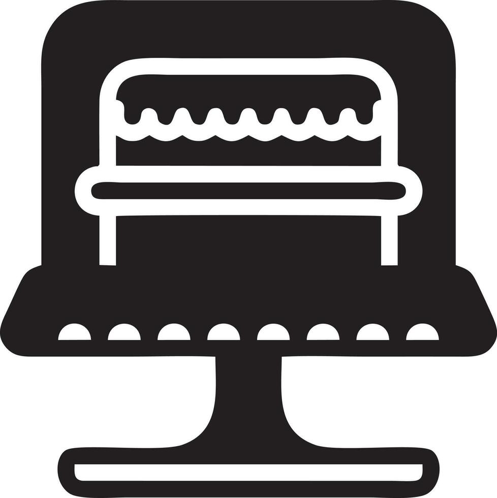Cake icon symbol vector image. Illustration of the bakery birthday isolated design image. EPS 10