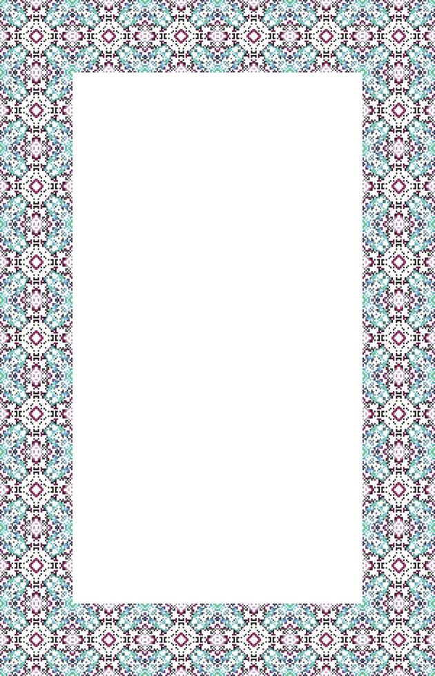 Islamic Rectangle frame geometric pattern ornament with isolated background for greeting cards , banner, poster, and invitation wedding , certificate. vector