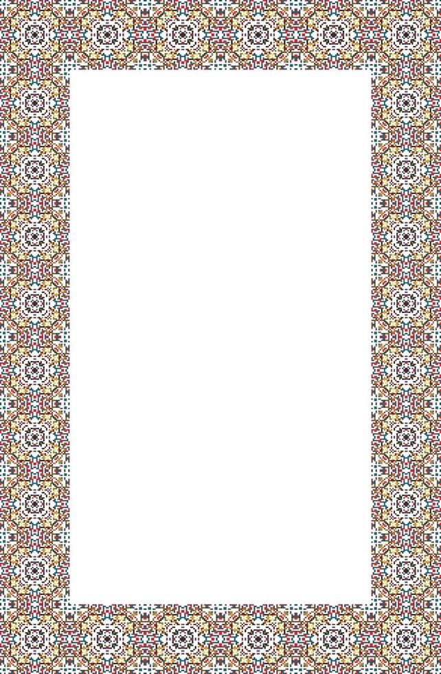 Islamic Rectangle frame geometric pattern ornament with isolated background for greeting cards , banner, poster, and invitation wedding , certificate. vector