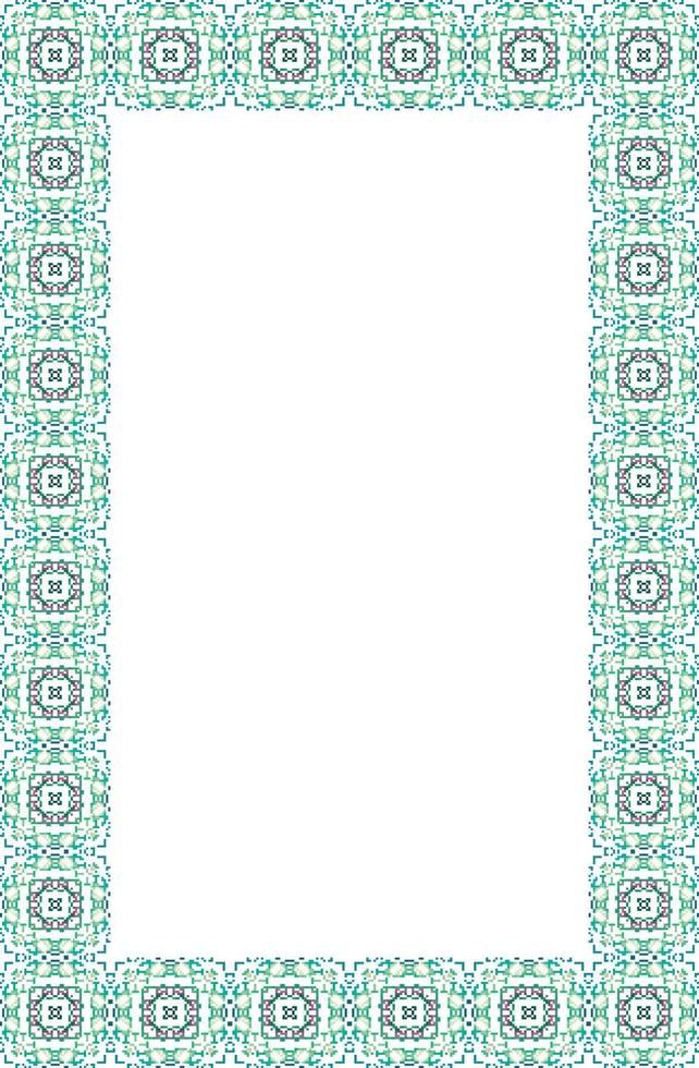 Islamic Rectangle frame geometric pattern ornament with isolated background for greeting cards , banner, poster, and invitation wedding , certificate. vector