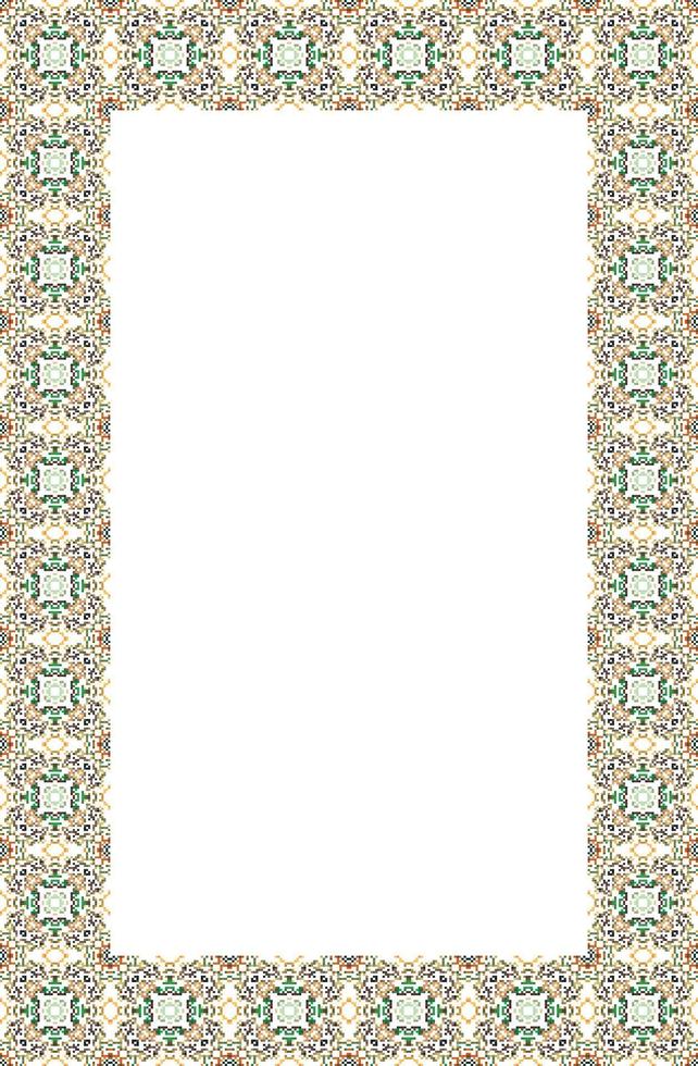 Islamic Rectangle frame geometric pattern ornament with isolated background for greeting cards , banner, poster, and invitation wedding , certificate. vector