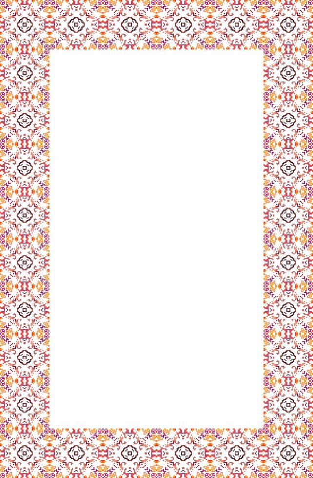 Islamic Rectangle frame geometric pattern ornament with isolated background for greeting cards , banner, poster, and invitation wedding , certificate. vector