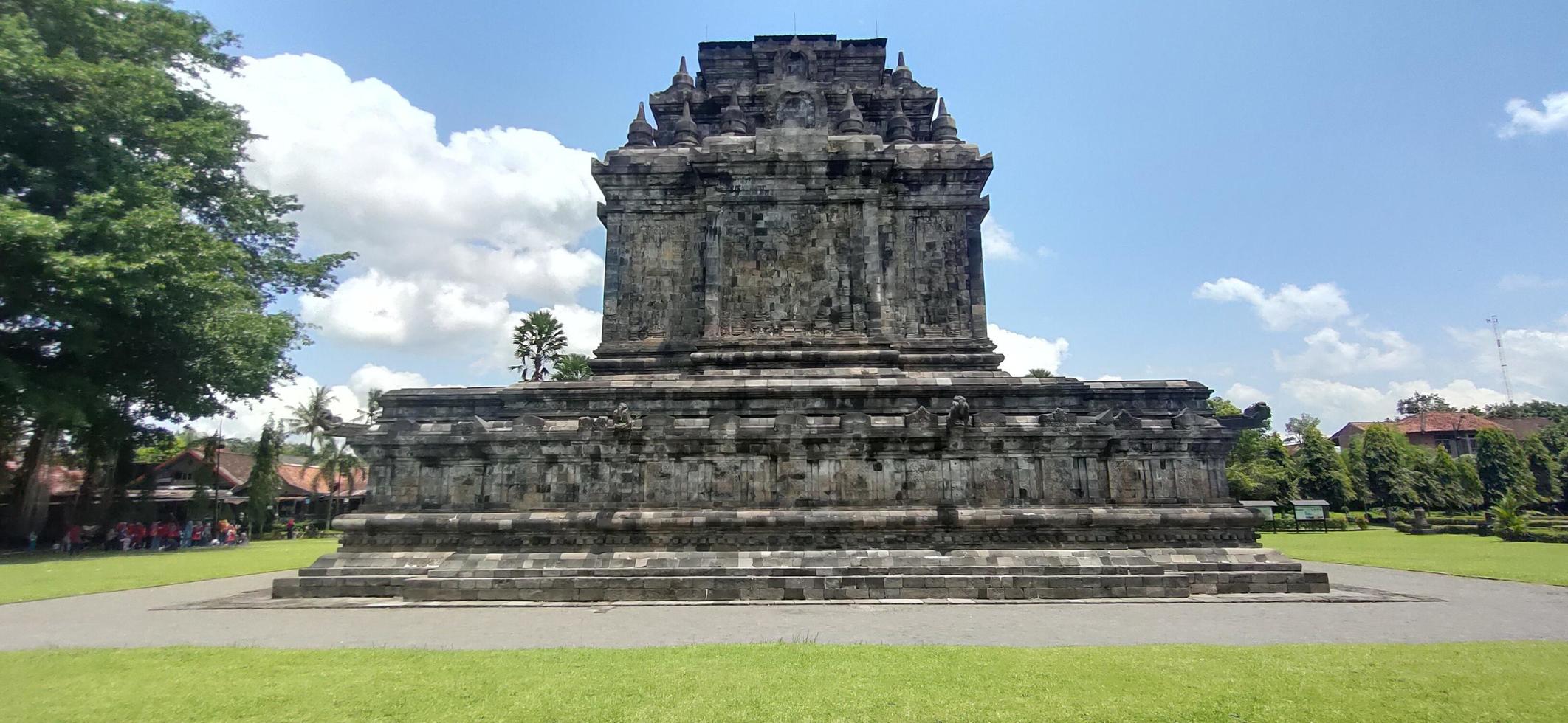 Magelang, Central Java, Indonesia, 2023 - Photo of the beautiful Mendut Temple, a relic of the ancient Mataram Kingdom and Buddhism. For recreation facilities to introduce history