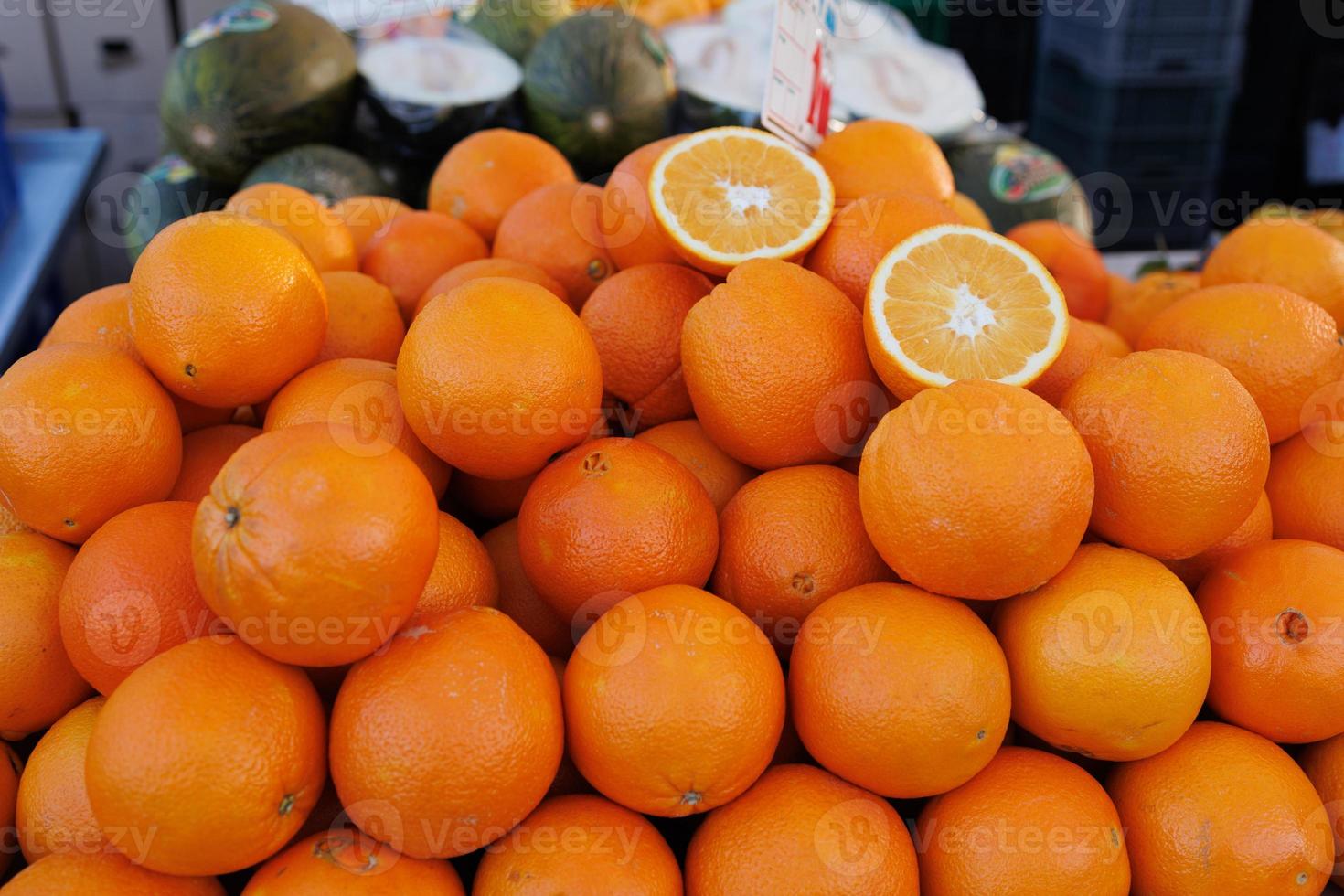healthy spanish oranges on a market stall 22260191 Stock Photo at Vecteezy