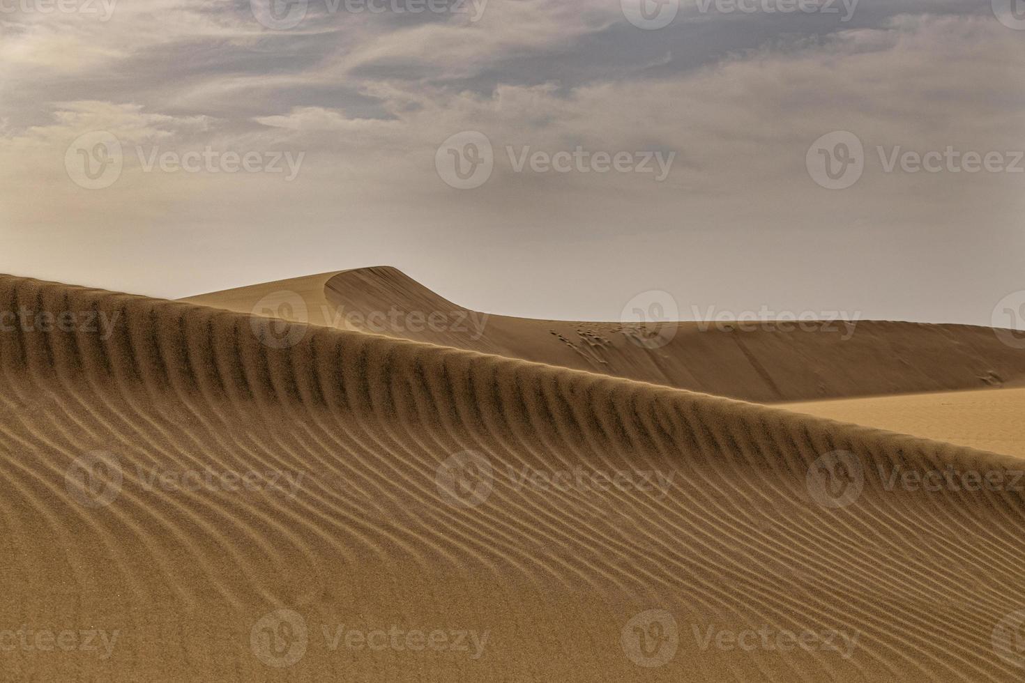 summer desert landscape on a warm sunny day from Maspalomas dunes on the Spanish island of Gran Canaria photo