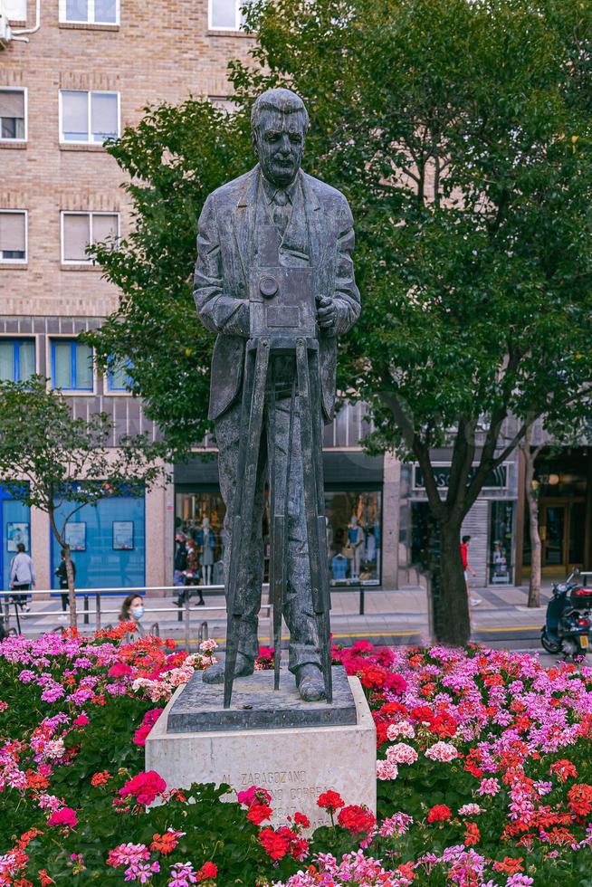 statue Zaragoza on a spring day photo