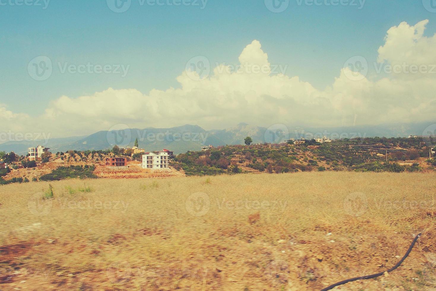 summer holiday green landscape with mountainous turkey on a warm sunny day photo