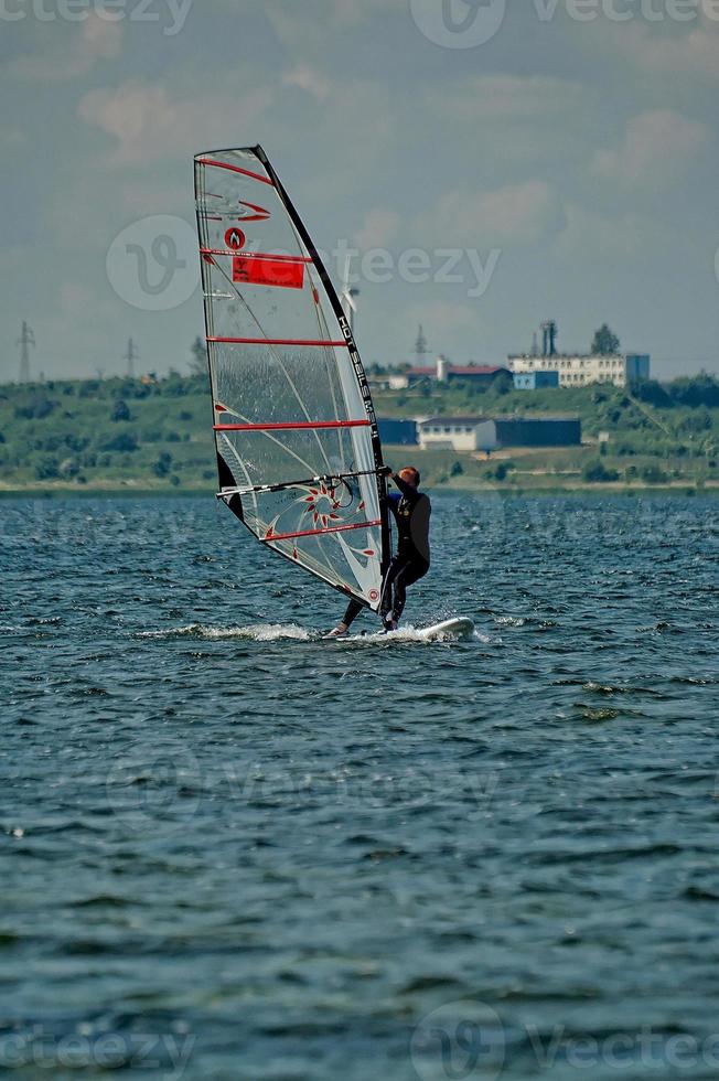 windsurfing on the bay of pucka on the baltic sea photo