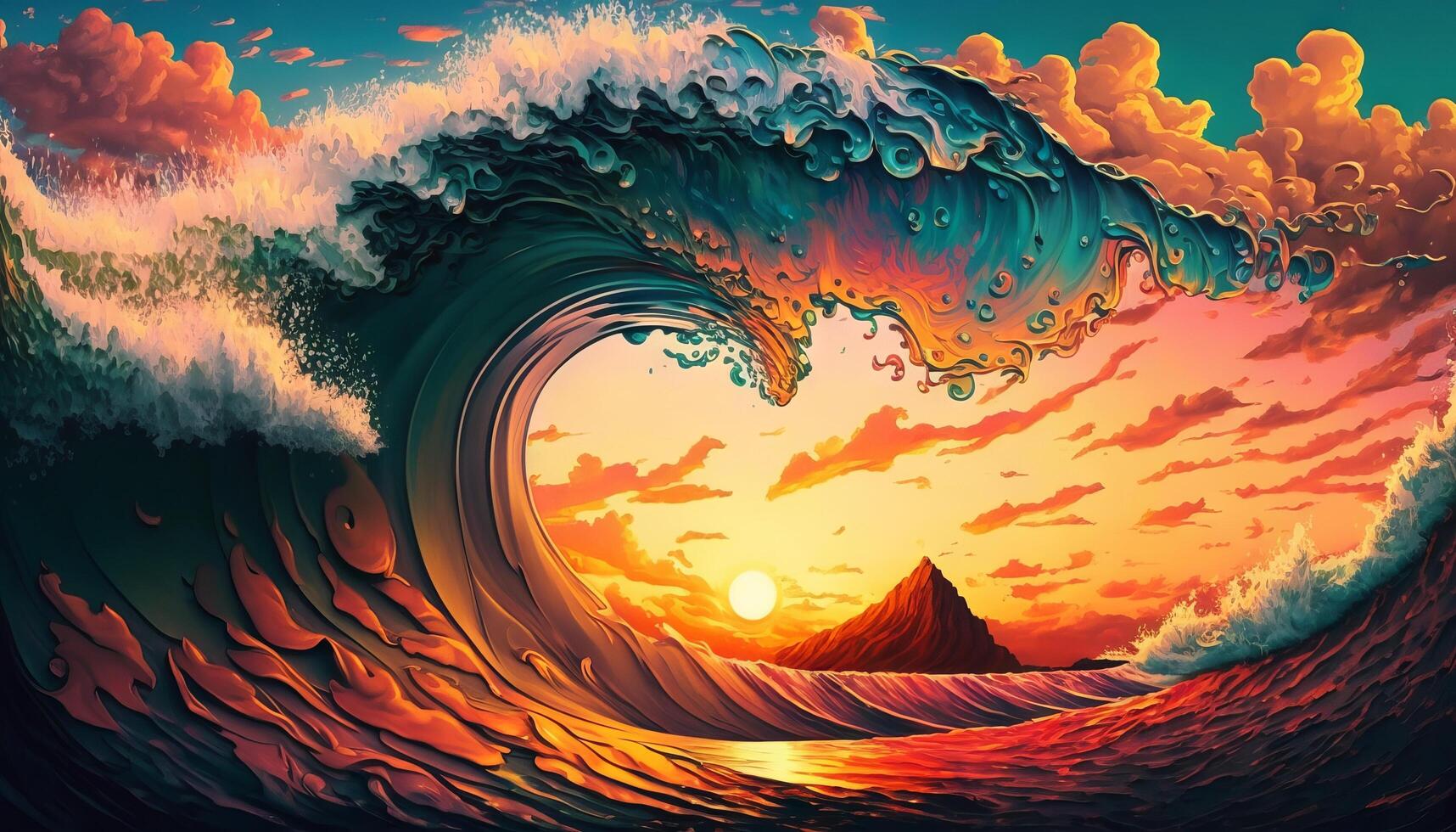 ocean waves sunset