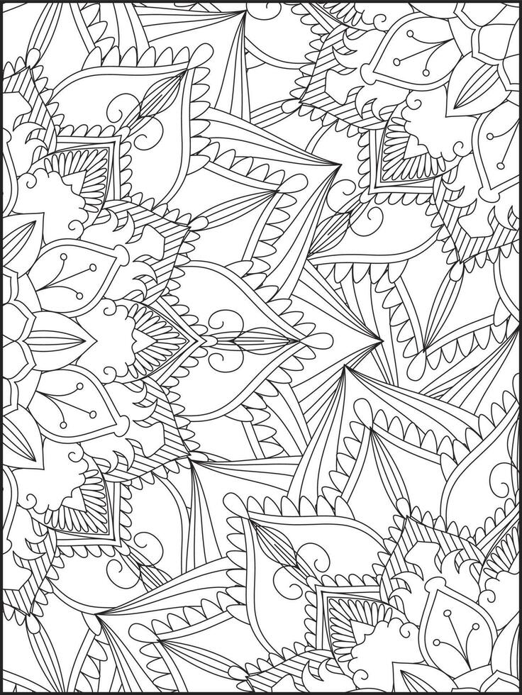 Black and white pattern Floral - Black And White Pattern Floral Mandala Coloring Pages Flower Mandala Coloring Page Coloring Page For Adult Flowers And Leaves For Background Coloring Page Illustration Vector 
