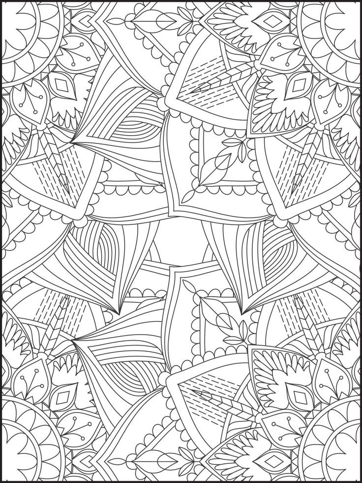 Black and white pattern Floral - Black And White Pattern Floral Mandala Coloring Pages Flower Mandala Coloring Page Coloring Page For Adult Flowers And Leaves For Background Coloring Page Illustration Vector 