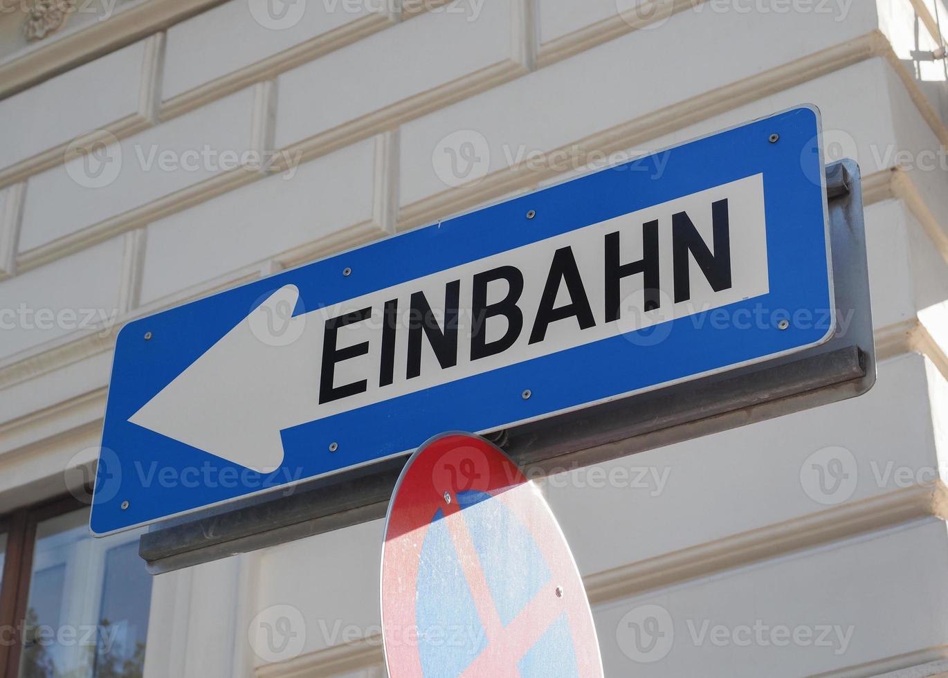 German one way street sign photo