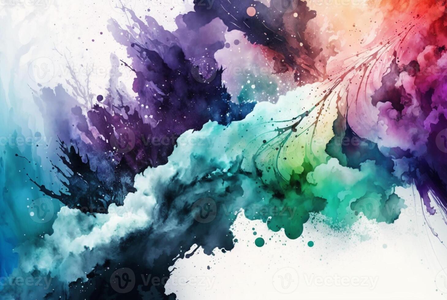 Abstract colorful watercolor background photo