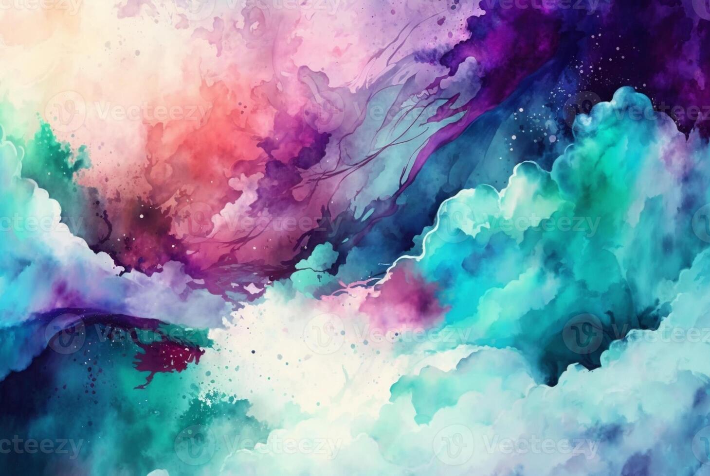 Abstract colorful watercolor background photo