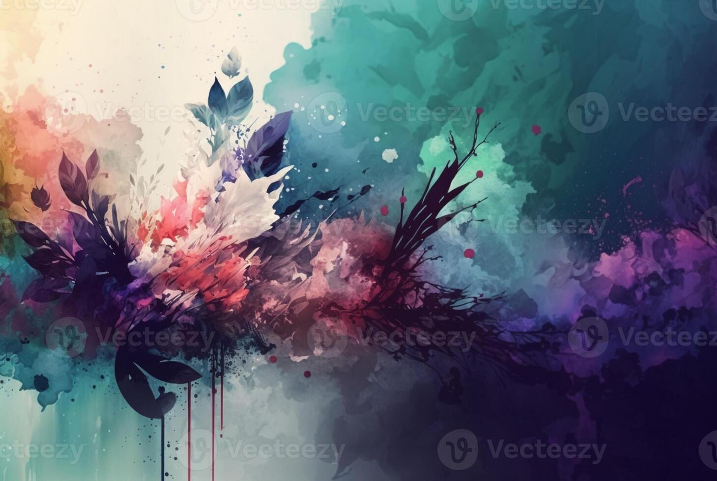 Abstract colorful watercolor background photo