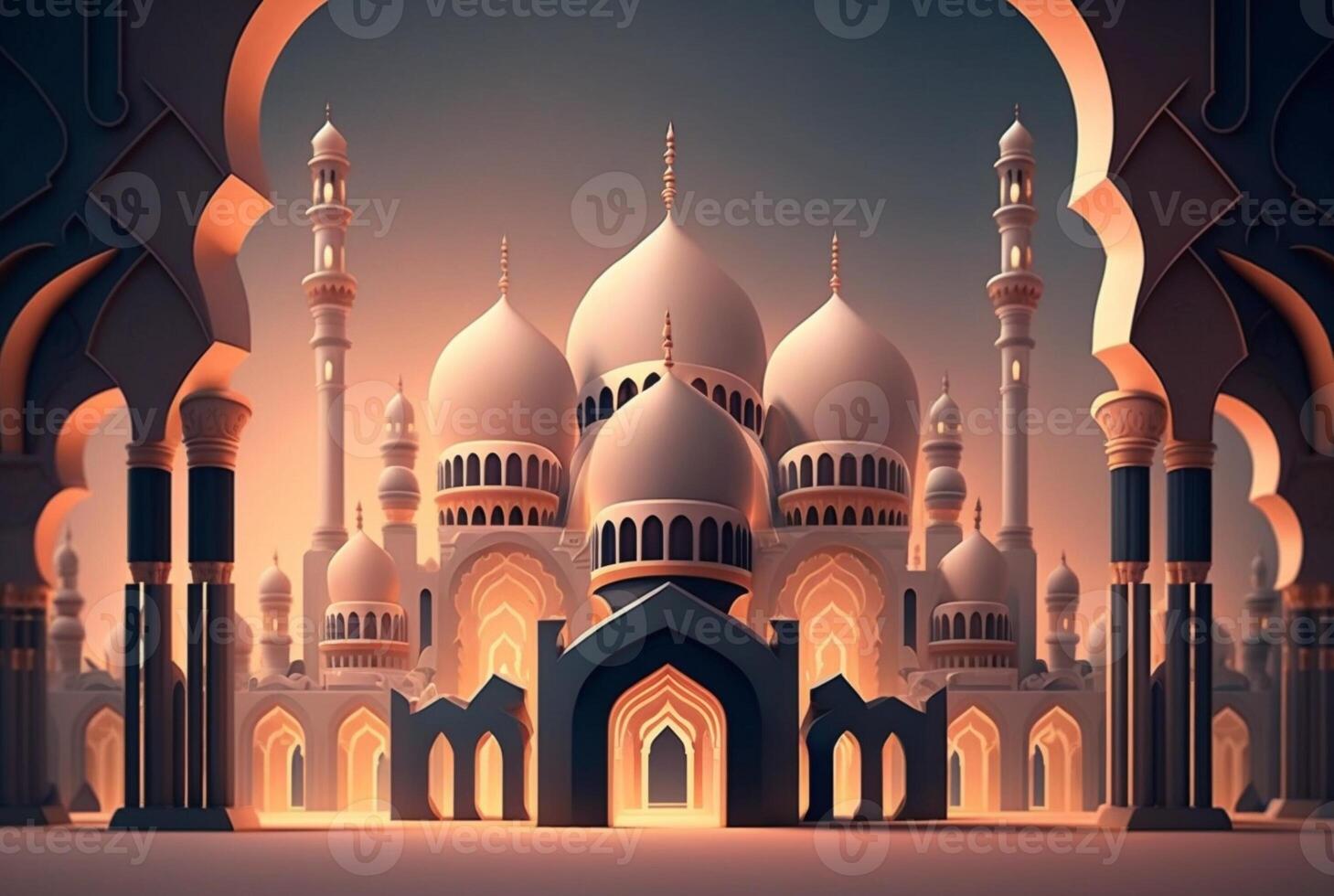 Islamic mosque background, Ramadan concept. photo