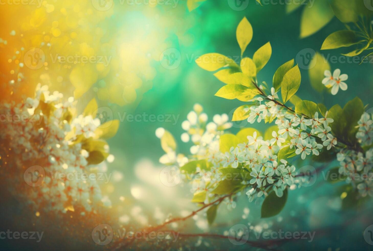 Colorful spring garden background. . photo