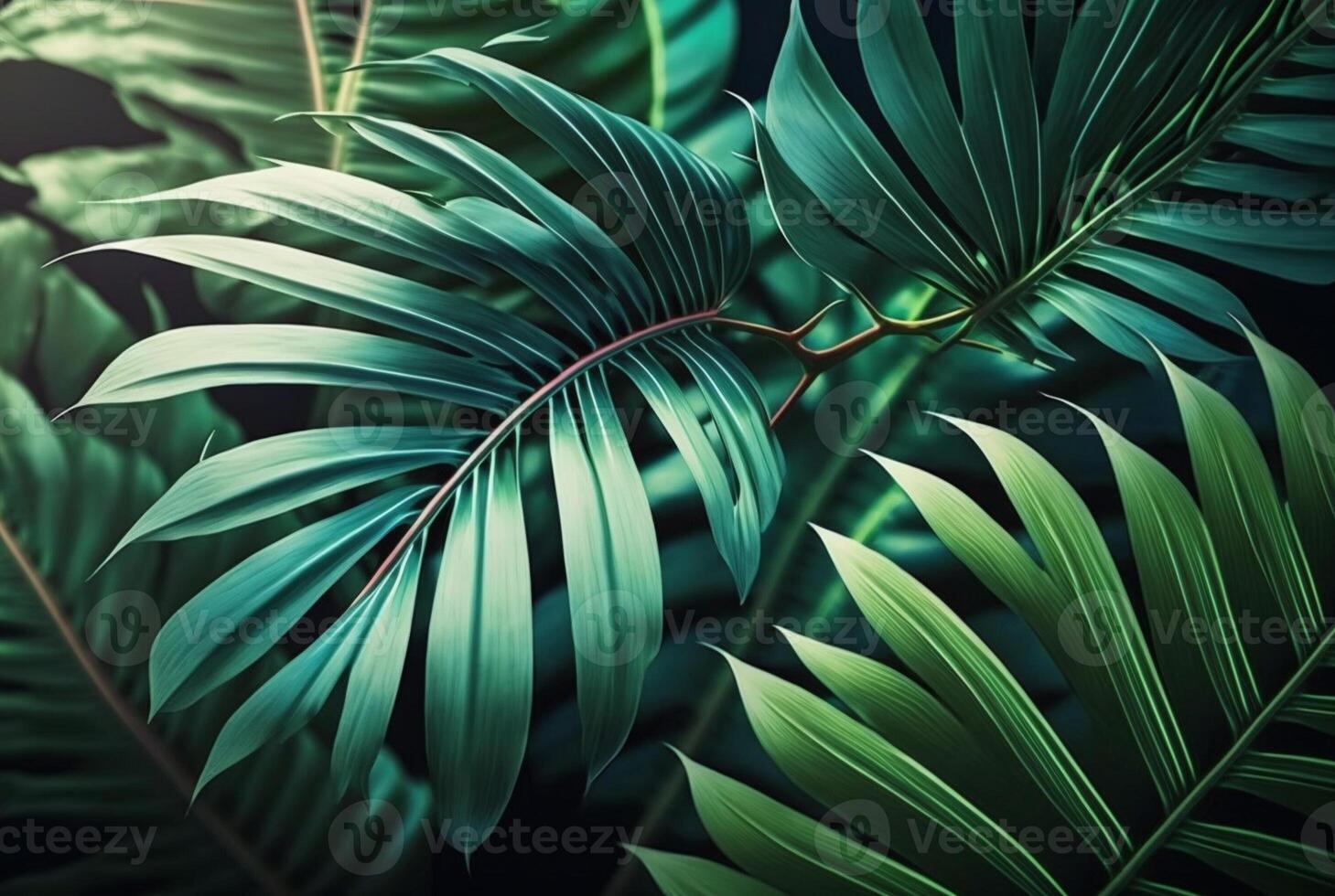 Beautiful palm leaves background. photo