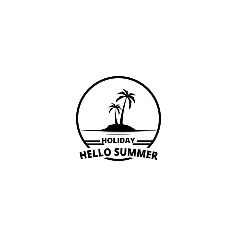 Hello Summer Logo. summer beach logo vector illustration