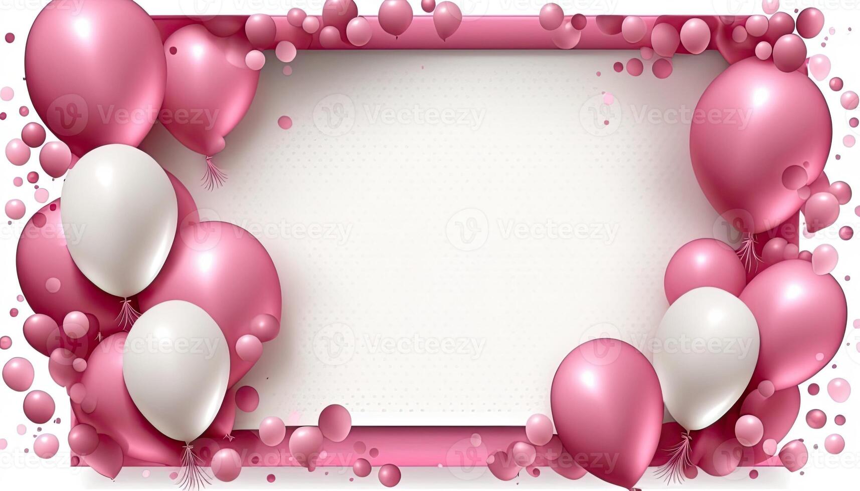 Wedding anniversary party with pink and white balloons, photo