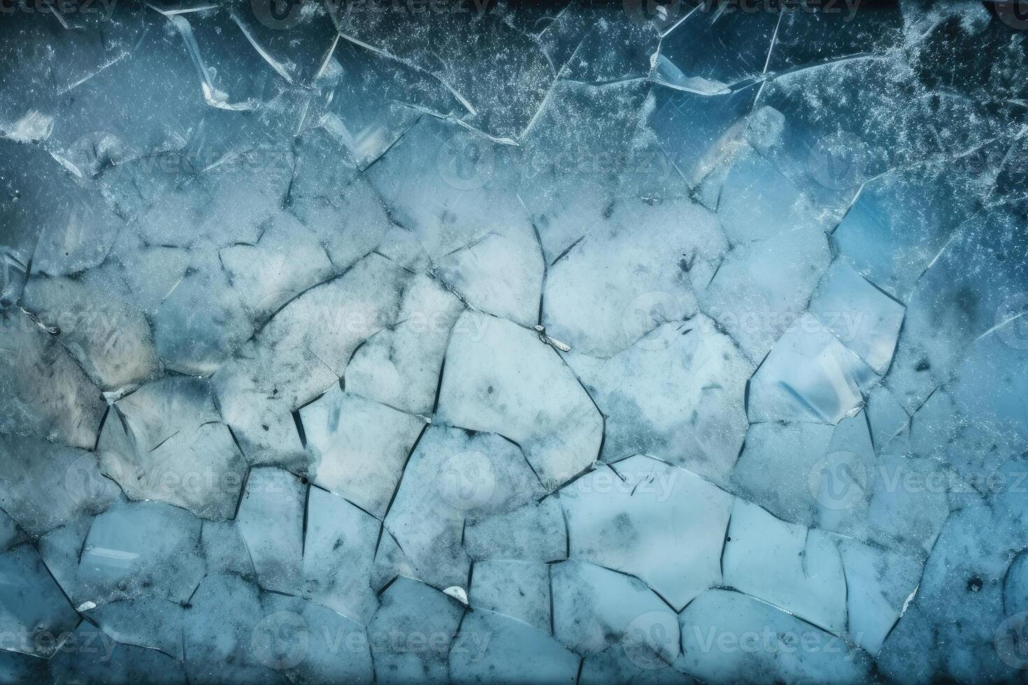 Illustration of a shattered or broken glass surface with cracks and fractures created with technology photo