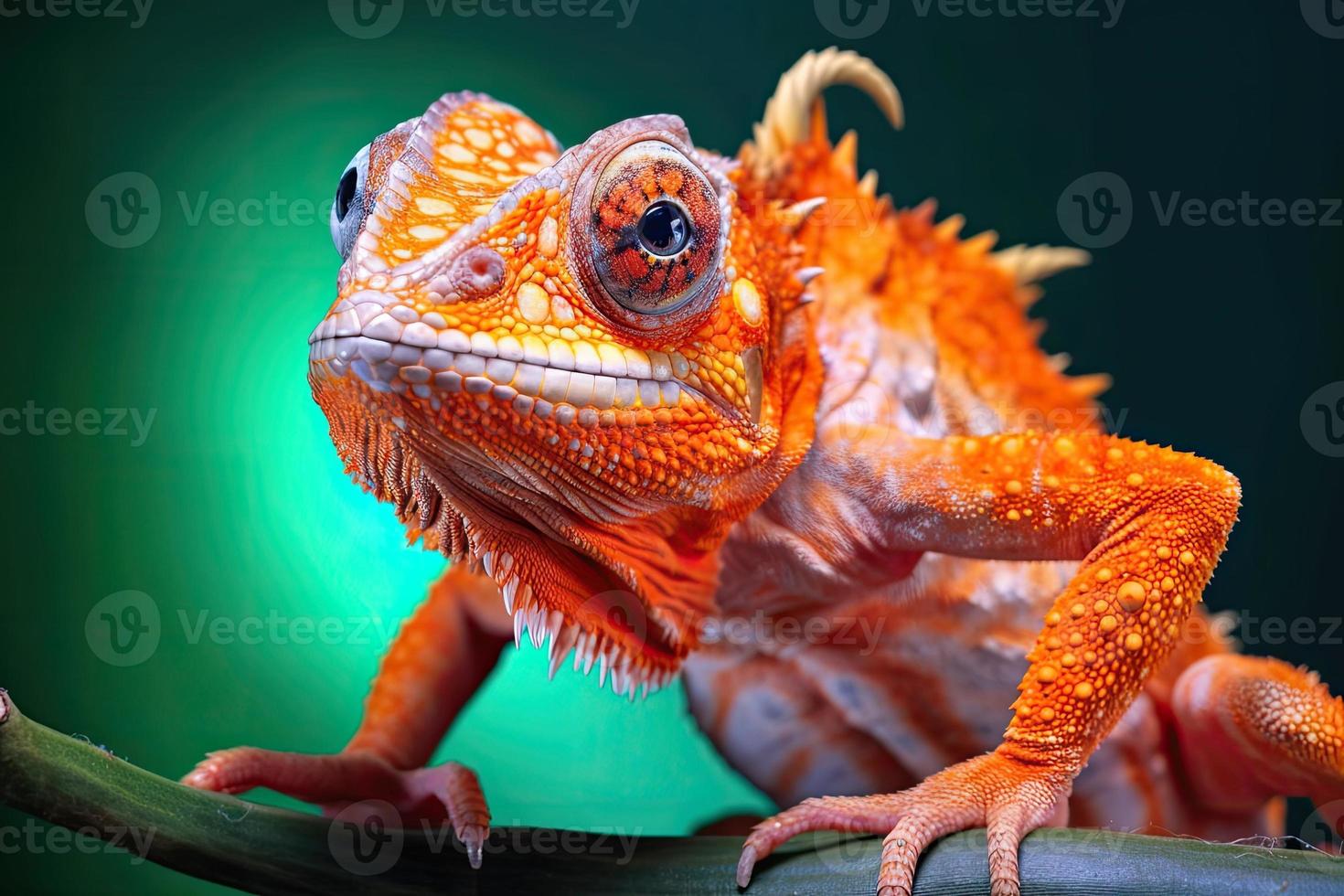 Close-up on chameleon reptile photo