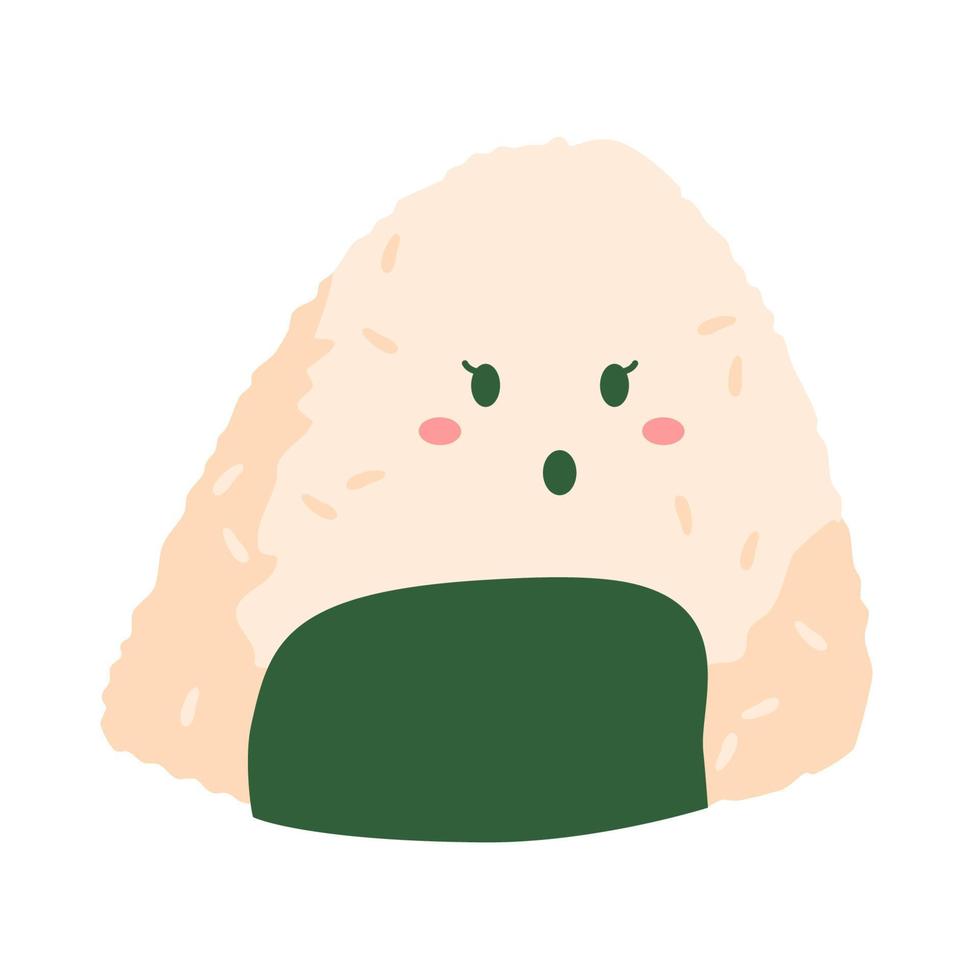kawaii delicious japanese umeboshi onigiri vector
