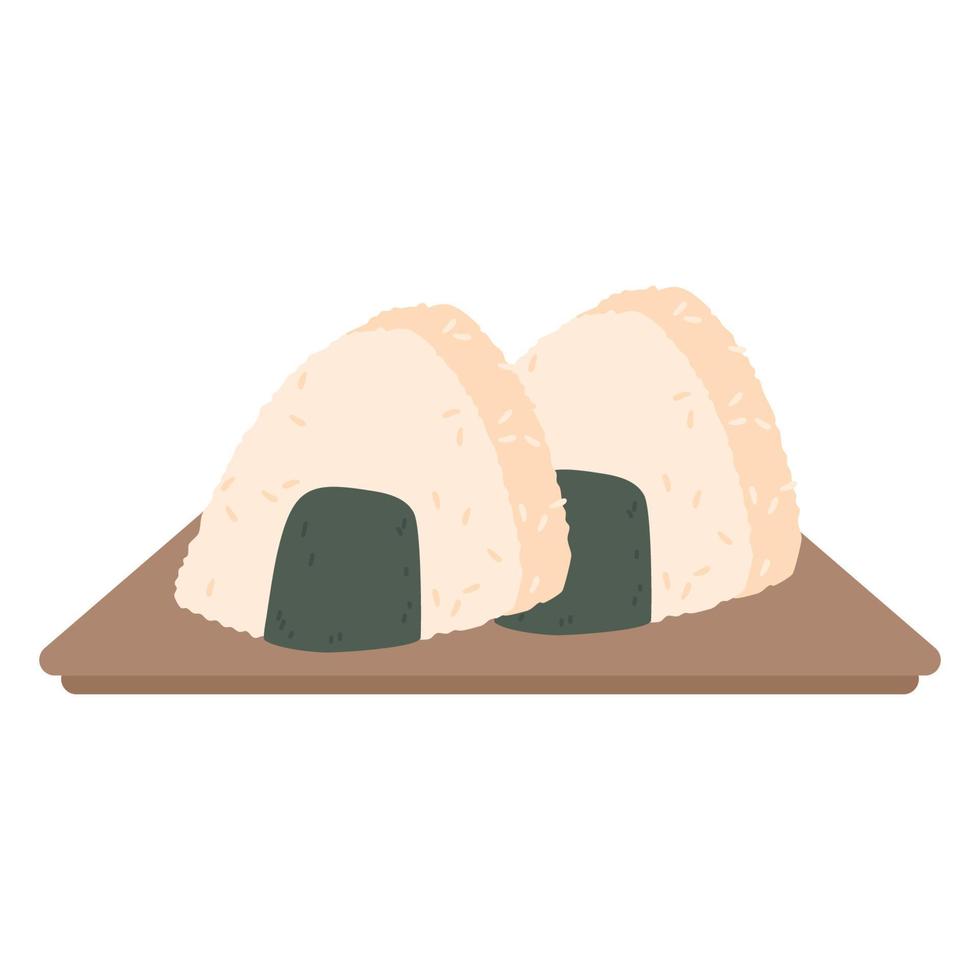 japanese onigiri sushi rice bowl icon vector
