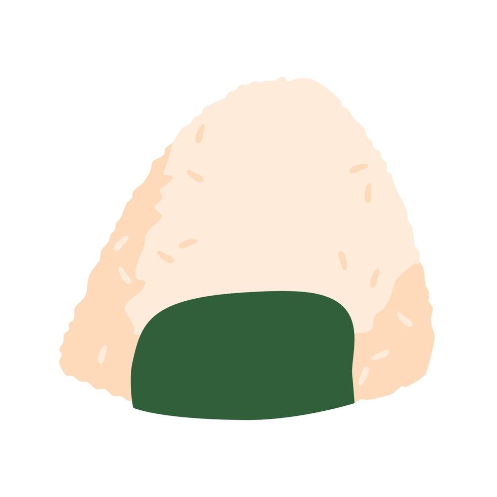 mano dibujado japonés onigiri arroz vector