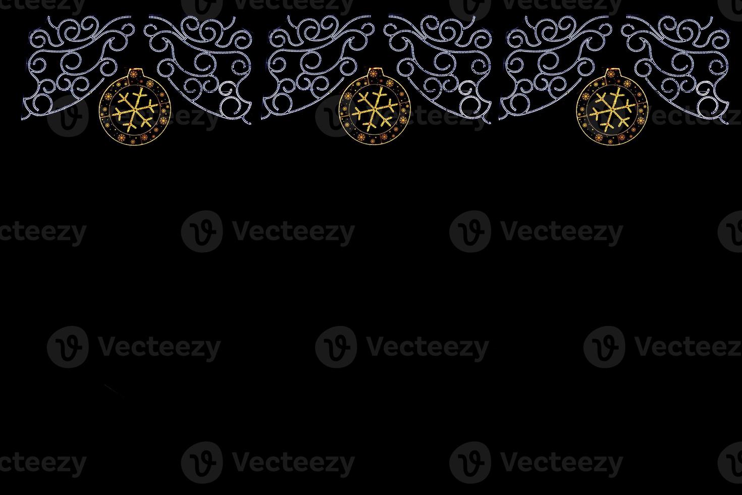 light ornament decorative background on black night background photo