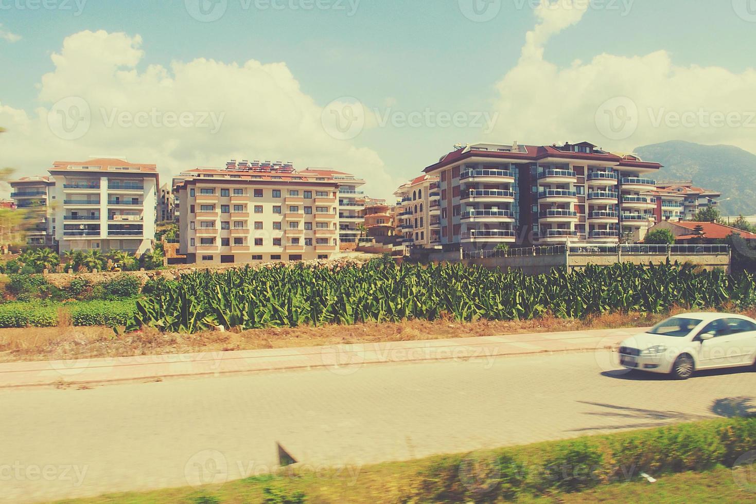 nteresting original Turkish streets and houses in the city of Alanya photo