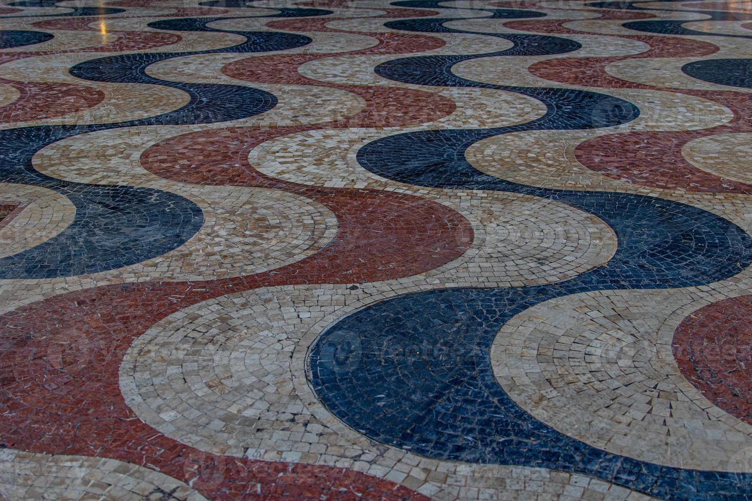mosaic background famous stone walkway in Alicante Spain seafront passage photo