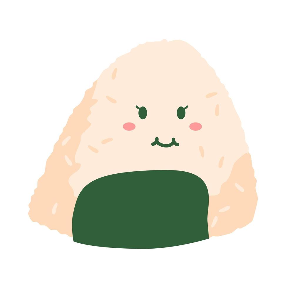 japanese onigiri sushi rice bowl vector